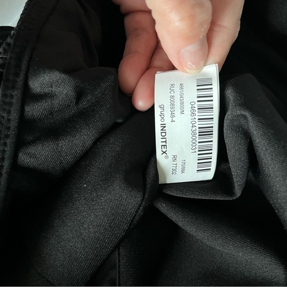 Zara Black Ruffle Sleeve Ruched Crop Top Off Shoulder Sweetheart Neck M 0061 - Picture 4 of 7